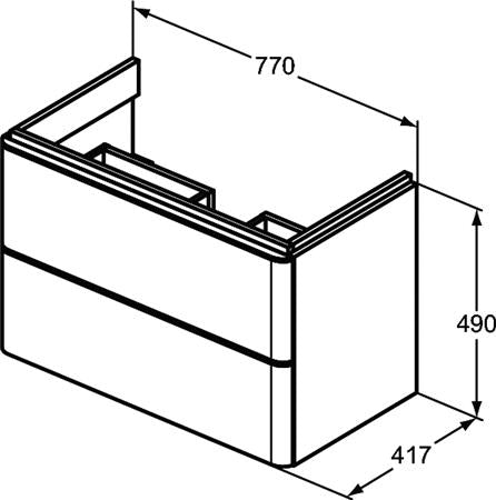 Ideal Standard Strada Ii Wastafelmeubel 770X417X490Mm Met 2 Laden Mat Antraciet