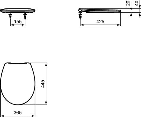 Ideal Standard Eurovit Zitting En Deksel Softclose Wit (E131801)