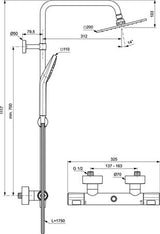 Ideal Standard Ceratherm T100 Douchesysteem Met Douchethermostaat Chroom