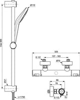 Ideal Standard Ceratherm T50 Douchetherm Met Idealrain Evo Glijstangc 60Cm Chroom