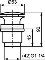 Ideal Standard Popup Waste G1 1/4&quot; Chroom