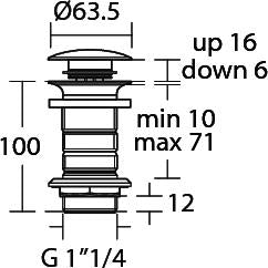 Ideal Standard Luxe Click Waste Solid Chroom