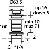 Ideal Standard Luxe Click Waste Solid Chroom