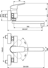 Ideal Standard Ceraflex Keukenwandmengkraan Met Uitloop 20Cm Chroom