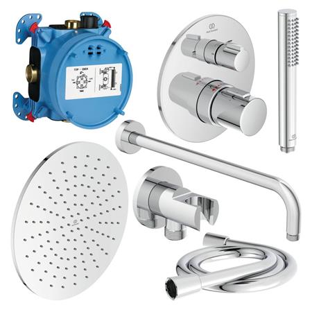 Ideal Standard Idealrain / Ceratherm T100 Showerpower Pack Rond Chroom