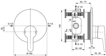 Ideal Standard Ceraplus 2 Douchemengkraan Opbouwdeel Chroom