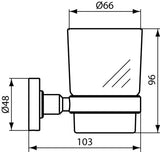 Ideal Standard Iom Bekerhouder Met Beker Van Mat Glas Chroom