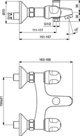 Ideal Standard Alpha Bad/Douchemengkraan H.o.h. 150 Mm Tweegreeps Chroom