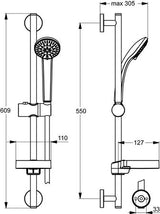 Ideal Standard Idealrain Glijstangcomb 60Cm S3 3F Handdouche Ø8Cm Zeepschaal Chroom