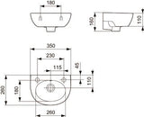 Ideal Standard Eurovit Fontein 350X260X160Mm Met 1 Kraangat Rechts Met Overl Gl Wit