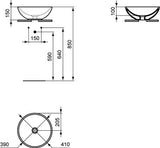 Ideal Standard Strada O Opbouwwastafel 410X410X150Mm Rond Zonder Kg Zonder Ol Gl Wit