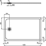 Ideal Standard Ultra Flat Solid Douchevloer 1400X900X30Mm Rechthoekig Zwart