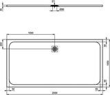 Ideal Standard Ultra Flat Solid Douchevloer 2000X1000X30Mm Rechthoekig Betongrijs