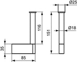 Ideal Standard Connect Reserve-Closetrolhouder Chroom