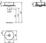 Ideal Standard Strada Ii Opbouwwastafel 380X380X180Mm Rond Zonder Kg Met Ol Gl Wit