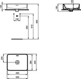 Ideal Standard Strada Ii Opbouwwastafel 500X400X180Mm Rechth Zonder Kg Met Ol Gl Wit