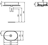 Ideal Standard Strada Ii Opbouwwast 600X400X180Mm Ovaal Zonder Kg Zonder Ol Gl Wit