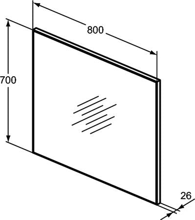 Ideal Standard Tiempo Spiegel 80X70Cm Zonder Verlichting Met Omlijsting