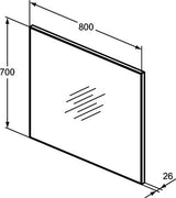 Ideal Standard Tiempo Spiegel 80X70Cm Zonder Verlichting Met Omlijsting