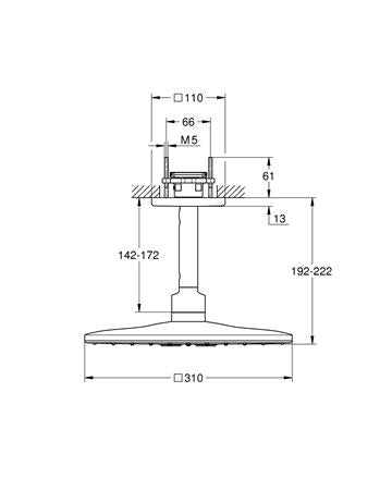 Grohe Rainshower Smartactive 310 Cube Hoofddoucheset Plafond 142 Mm 2