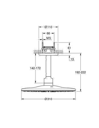 Grohe Rainshower Smartactive 310 Hoofddoucheset Plafond 142 Mm 2 Straa