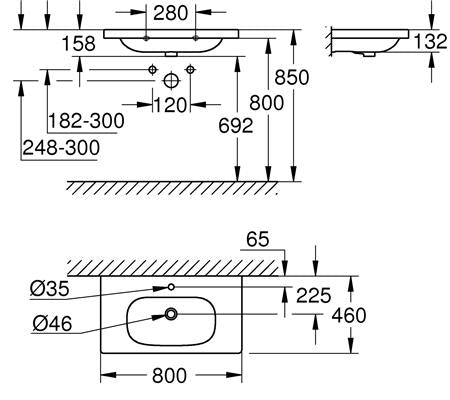 Grohe Euro Ceramic Wastafel 80