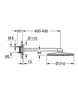 Grohe Rainshower Smartactive 310 Hoofddoucheset 430 Mm 2 Straalsoorten