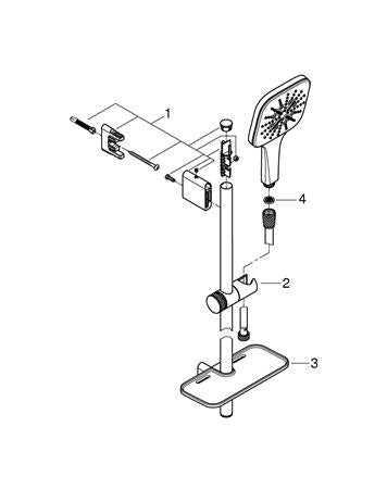 Grohe Rainshower Smartactive 130 Cube Doucheset 3 Straalsoorten