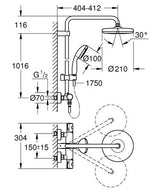 Grohe Groh Tempesta Douchesyst Hoofddouche 210