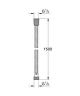 Grohe Relexaflex Metal Long-Life Metalen Doucheslang 1500