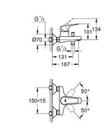 Grohe Bauflow Badmengkraan