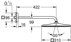 Grohe Rainshower Mono 310 Cube Hoofddoucheset 422 Mm 1 Straalsoort