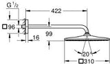 Grohe Rainshower Mono 310 Cube Hoofddoucheset 422 Mm 1 Straalsoort