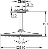 Grohe Rainshower Mono 310 Cube Hoofddoucheset Plafond 142 Mm 1 Straals