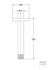 Steinberg Stein S100 Douchestand Plaf 120Mm Mt Zw