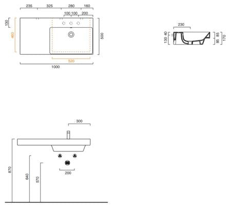 Catalano Cat Zero Wastafel 100X50 R-Sink Wit-Gl