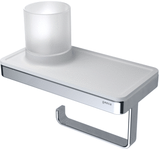 Geesa Frame Toiletrolhouder Met Planchet En (Led Licht)Houder Wit / Chroom