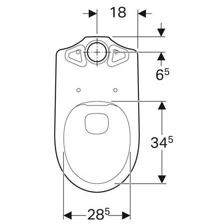 Geberit Renova Staand Closet Tbv Opzet Spoelreservoir Diepspoel Rf Wit
