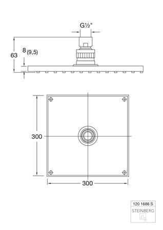 Steinberg Stein S120 Regendouche 300X300X8Mm Mt Zw