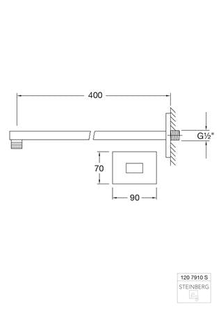 Steinberg Stein S120 Douchestand Wand 400Mm Mt Zw