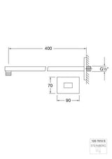 Steinberg Stein S120 Douchestand Wand 400Mm Mt Zw