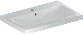 Geberit Icon Light Opzetwastafel 75X48Cm M/Kraangat M/Overloop Wit