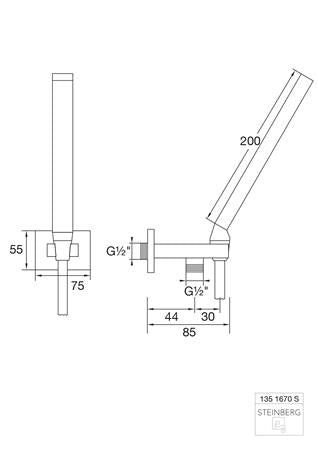 Steinberg Stein S135 Handdouche M Wand Mt Zw