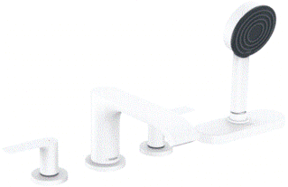 Hansgrohe Hg 4-Hole Bath Mixer Vivenis F-Set Rim Mounted With Sbox Matt White