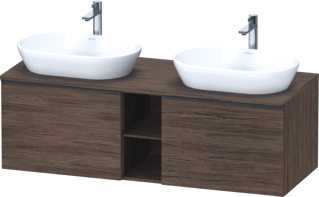 Duravit D-Neo Console Wastafelmeubel Voor Wandmontage Noten Donker Mat 1400X55