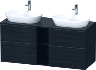 Duravit D-Neo Console Wastafelmeubel Voor Wandmontage Eiken Zwart Mat 1400X550