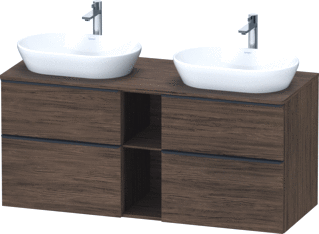 Duravit D-Neo Console Wastafelmeubel Voor Wandmontage Noten Donker Mat 1400X55