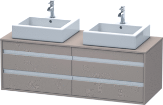 Duravit Ketho Console Wastafelmeubel Voor Wandmontage Basalt Mat 1400X550X496