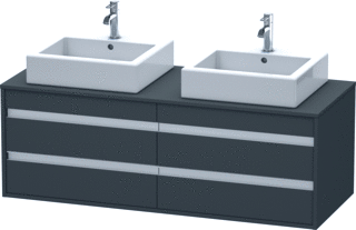 Duravit Ketho Console Wastafelmeubel Voor Wandmontage Grafiet Mat 1400X550X496