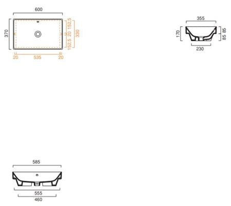 Catalano Cat Zero Wastafel 60X37 In/On Wit-Gl